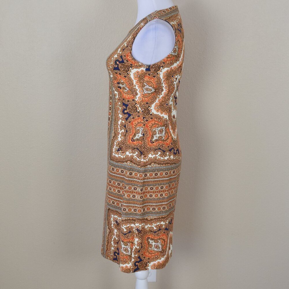 J. McLaughlin Gold Paisley Catalina Cloth Sophia Sheath Dress - S - Picture 8 of 10